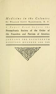 Tapa de Medicine in the colonies