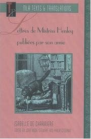 Tapa de Lettres de Mistriss Henley publiées par son amie