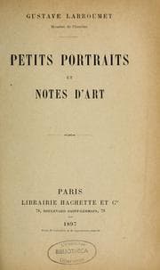 Tapa de Petits portraits et notes d'arts