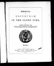 Tapa de Memorials of Edinburgh in the olden time