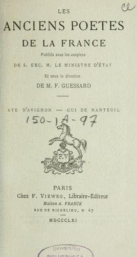 Tapa de Aye d'Avignon; chanson de geste