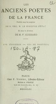 Tapa de Aye d'Avignon; chanson de geste
