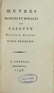 Tapa de Oeuvres badines et morales de Cazotte