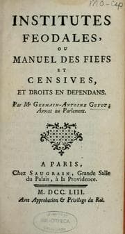 Tapa de Institutes féodales, ou, Manuel des fiefs et censives et droits en dépendans