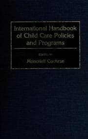 Tapa de International handbook of child care policies and programs