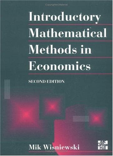 Tapa de Introductory mathematical methods in economics