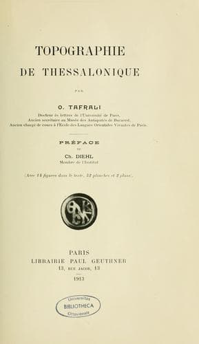 Tapa de Topographie de Thessalonique