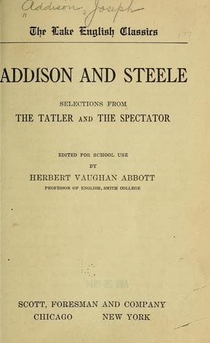 Tapa de Addison and Steele
