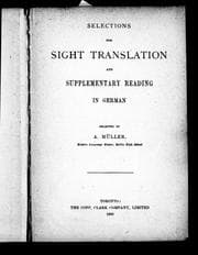 Tapa de Selections for sight translation and supplementary reading in German