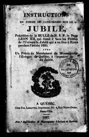 Tapa de Instructions en forme de catéchisme sur le jubilé