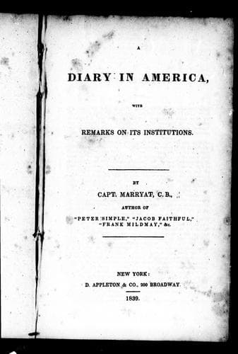 Tapa de A diary in America