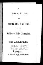 Tapa de A descriptive and historical guide to the valley of Lake Champlain and the Adirondacks