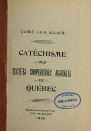 Tapa de Catéchisme des sociétés coopératives agricoles du Québec
