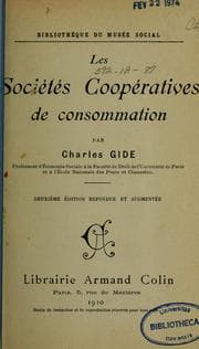Tapa de Les sociétés coopératives de consommation