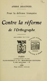 Tapa de Contre la réforme de l'orthographe