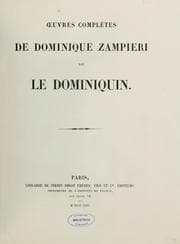 Tapa de Œuvres complètes de Dominique Zampieri dit le Dominiquin