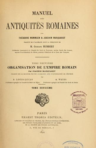Tapa de Organisation de l'empire romain