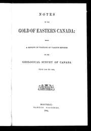 Tapa de Notes on the gold of eastern Canada