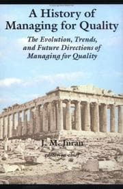Tapa de A history of managing for quality
