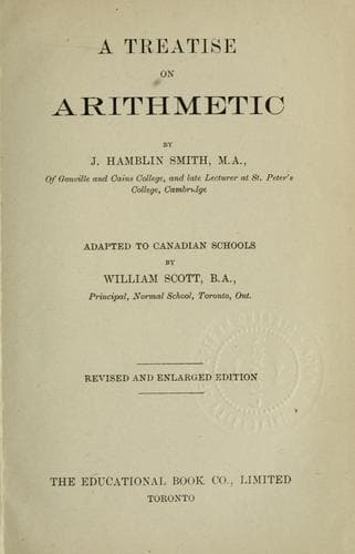 Tapa de A treatise on arithmetic