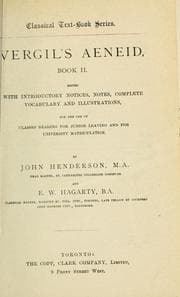 Tapa de Vergil's Aeneid, Book II with introductory notcies, notes, complete vocabulary and illustrations
