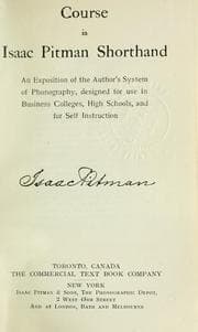 Tapa de Course in Isaac Pitman shorthand