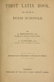 Tapa de First Latin Book, for the use of High Schools