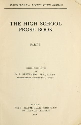 Tapa de The high school prose book