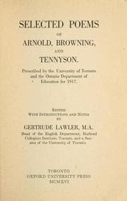 Tapa de Selected poems of Arnold, Browning and Tennyson