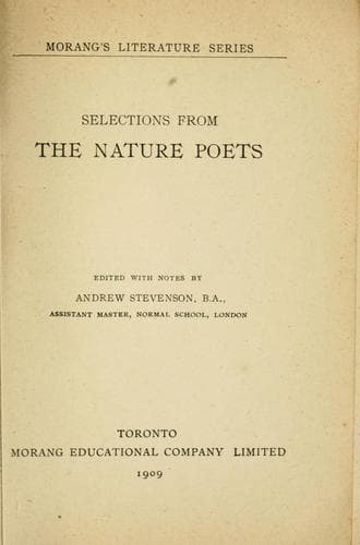Tapa de Selections from the nature poets