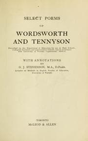 Tapa de Select poems of Wordsworth and Tennyson