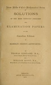 Tapa de Solutions of the more difficult exercises and examination papers in the Canadian edition of Hamblin Smith's arithmetic