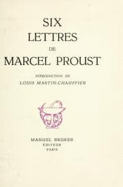 Tapa de Six lettres de Marcel Proust