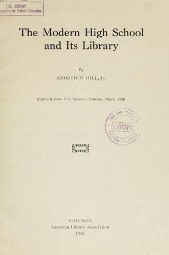 Tapa de The modern high school and its library