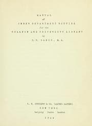 Tapa de Manual of Order Department routine for the College and University Library