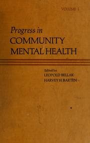Tapa de Progress in community mental health. v.1-