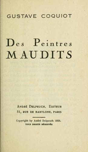 Tapa de Des peintres maudits