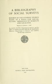 Tapa de A bibliography of social surveys