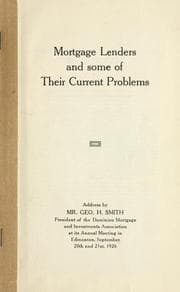 Tapa de Mortgage lenders and some of their current problems