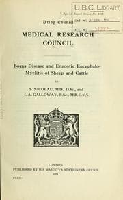 Tapa de Borna disease and enzootic encephalo-myelitis of sheep and cattle