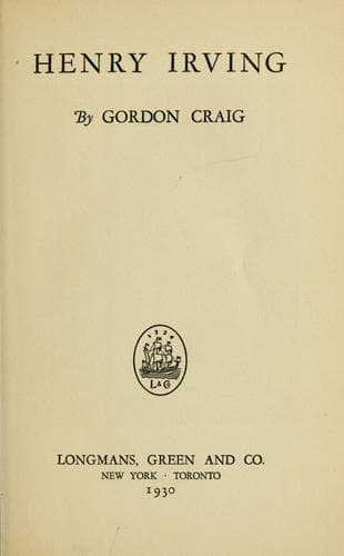 Tapa de Henry Irving