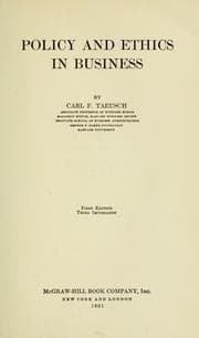 Tapa de Policy and ethics in business