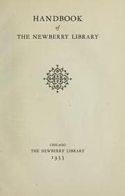 Tapa de Handbook of the Newberry Library