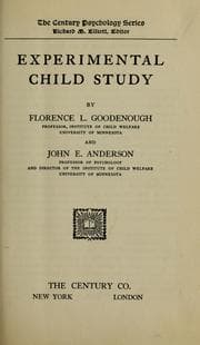 Tapa de Experimental child study