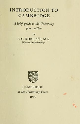 Tapa de Introduction to Cambridge