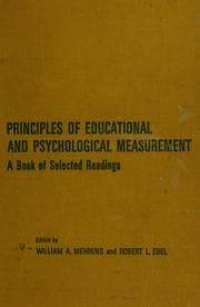 Tapa de Principles of educational and psychological measurement