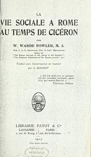Tapa de La vie sociale à Rome au temps de Cicéron