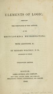 Tapa de Elements of logic, comprising the substance of the article in the Encyclopaedia metropolitana