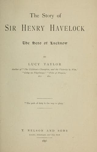 Tapa de The story of Sir Henry Havelock, the hero of Lucknow