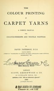 Tapa de The colour printing of carpet yarns